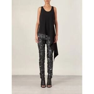Balenciaga Mid-Rise Skinny Leg Jeans Abstract Print Sz 42
